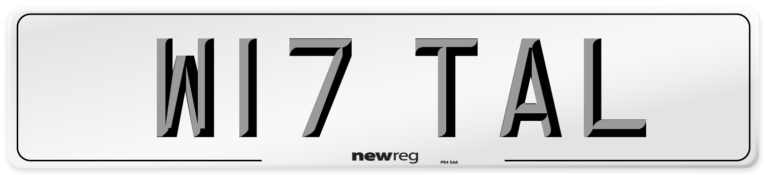 W17 TAL Number Plate from New Reg